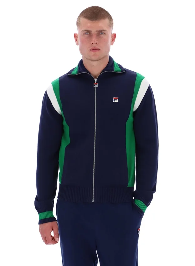 Chaqueta de chándal de punto con bloques de color Cortez de Fila en azul marino