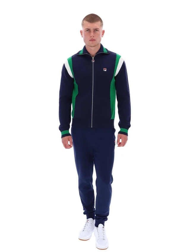 Chaqueta de chándal de punto con bloques de color Cortez de Fila en azul marino
