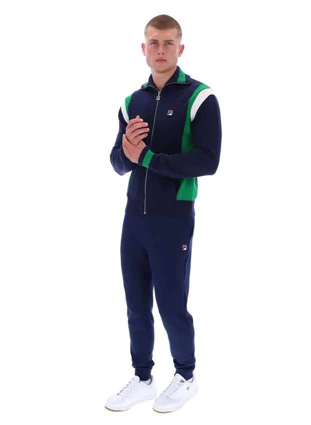 Chaqueta de chándal de punto con bloques de color Cortez de Fila en azul marino