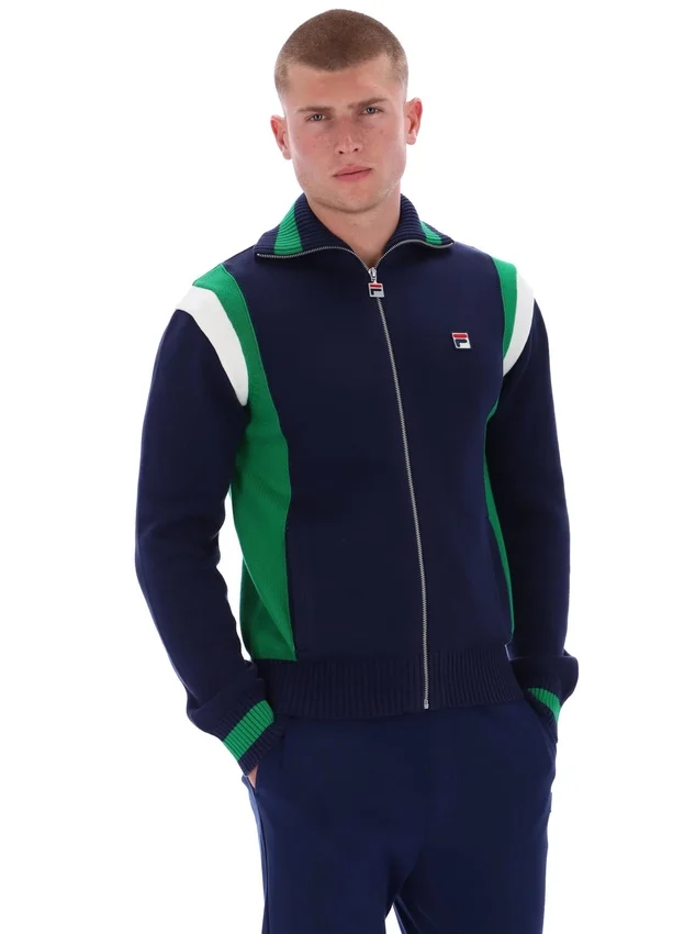 Chaqueta de chándal de punto con bloques de color Cortez de Fila en azul marino