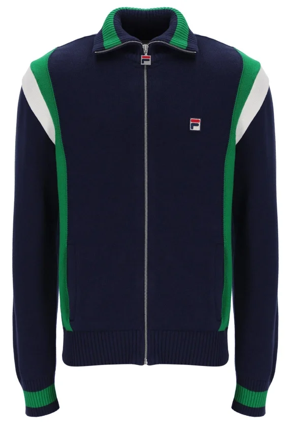 Chaqueta de chándal de punto con bloques de color Cortez de Fila en azul marino