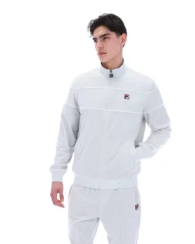Chaqueta de chándal de terciopelo Vittorio en azul amanecer