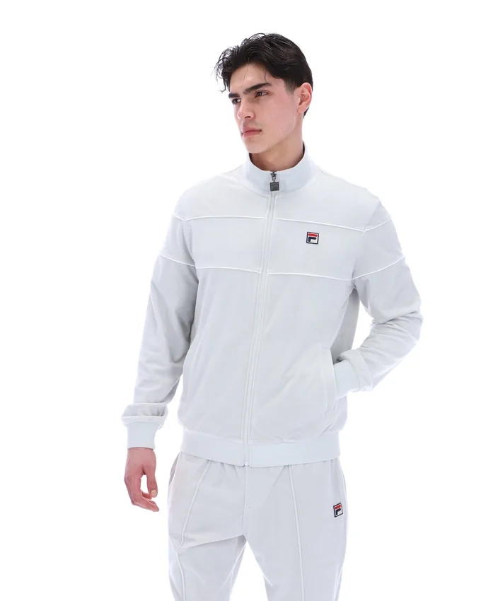 Chaqueta de chándal de terciopelo Vittorio en azul amanecer