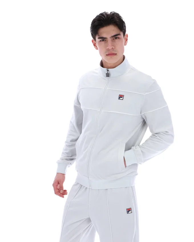 Chaqueta de chándal de terciopelo Vittorio en azul amanecer