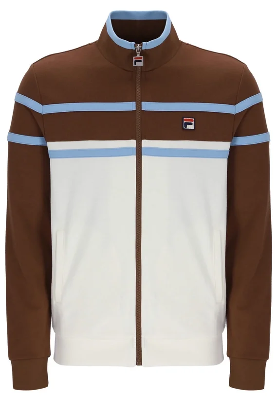 Chaqueta de chándal Giovanni con paneles contrastantes en color Gardenia