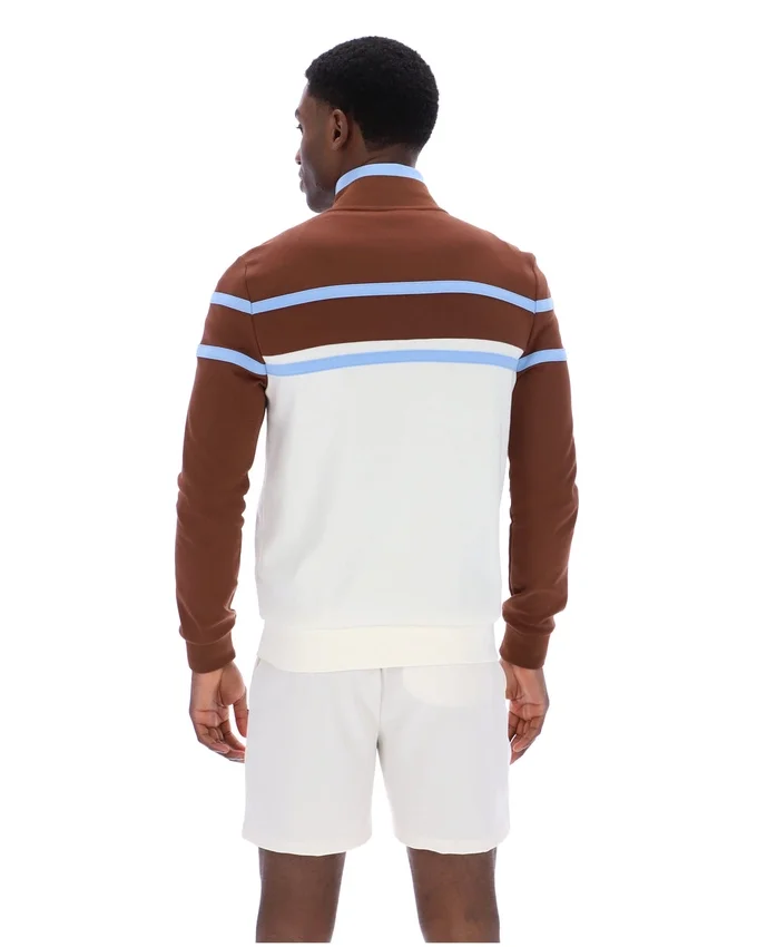 Chaqueta de chándal Giovanni con paneles contrastantes en color Gardenia