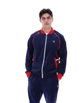 Chaqueta de chándal versátil Fila Daniele Archive en azul marino