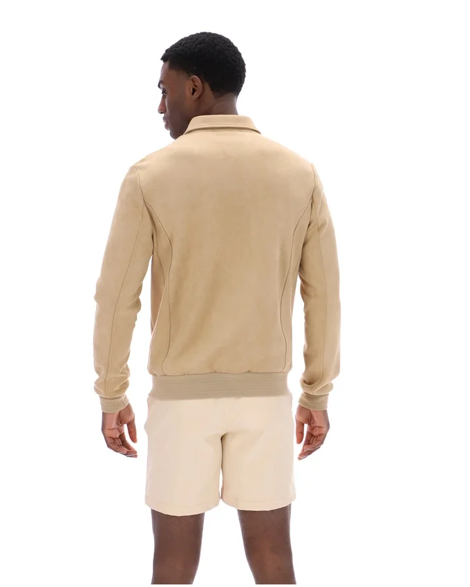 Chaqueta de gamuza Francesco en beige clásico