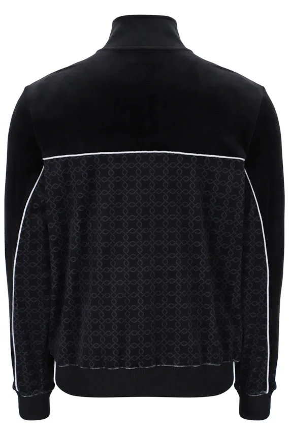 Chaqueta de terciopelo negra Higgans con cremallera completa