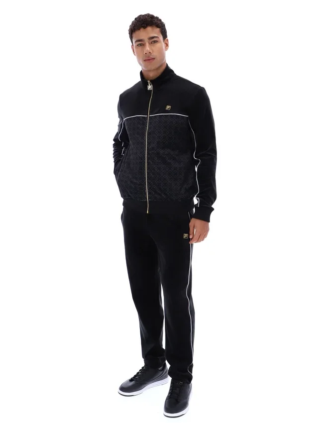 Chaqueta de terciopelo negra Higgans con cremallera completa