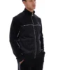 Chaqueta de terciopelo negra Higgans con cremallera completa