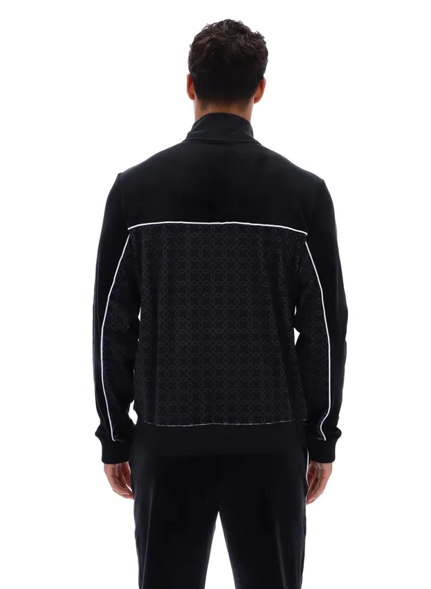 Chaqueta de terciopelo negra Higgans con cremallera completa