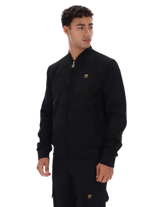 Chaqueta Dean negra de imitación de gamuza con cremallera completa