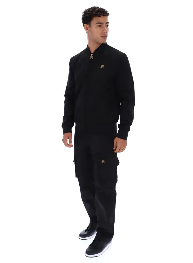 Chaqueta Dean negra de imitación de gamuza con cremallera completa