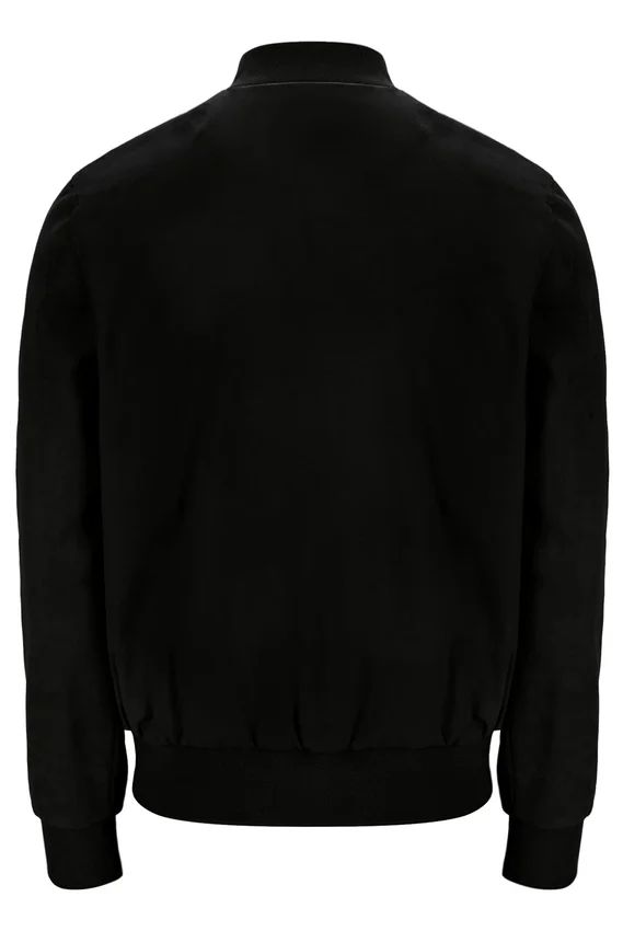 Chaqueta Dean negra de imitación de gamuza con cremallera completa