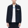 Chaqueta deportiva casual para hombre Fila con logotipo Alphabet, color negro