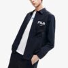 Chaqueta deportiva casual para hombre Fila con logotipo Alphabet, color negro
