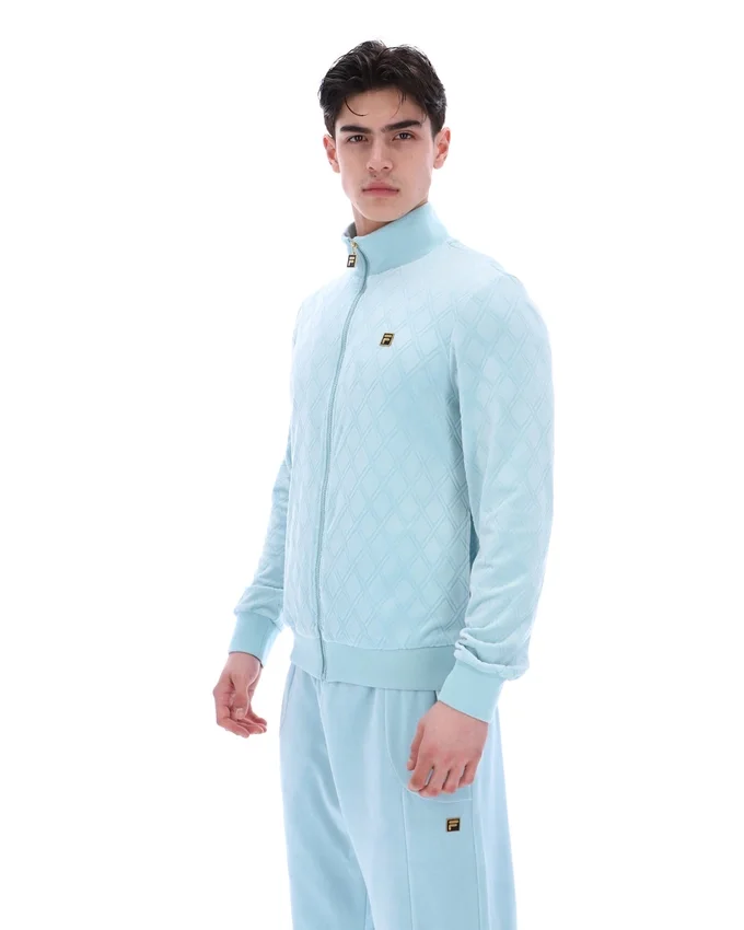 Chaqueta Hanay con diamantes en relieve en azul Sterling