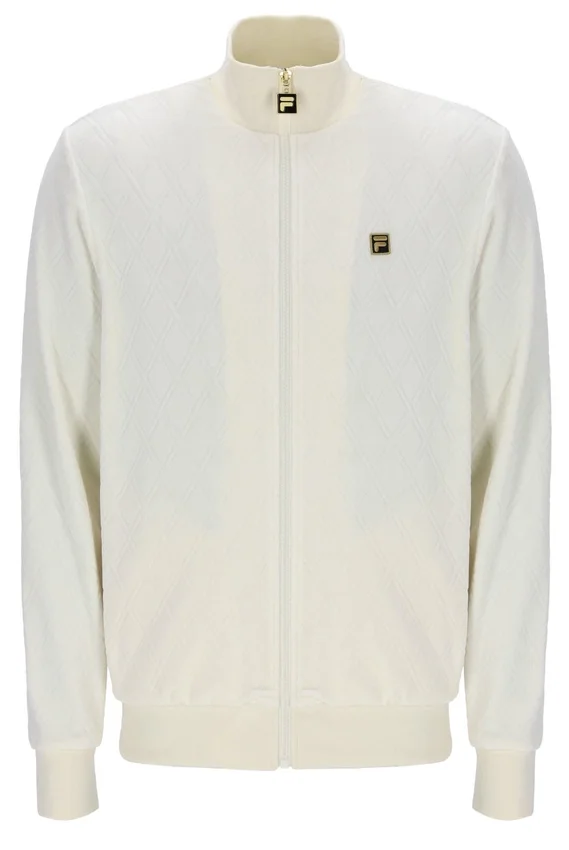Chaqueta Hanay con relieve de rombos en color leche de coco