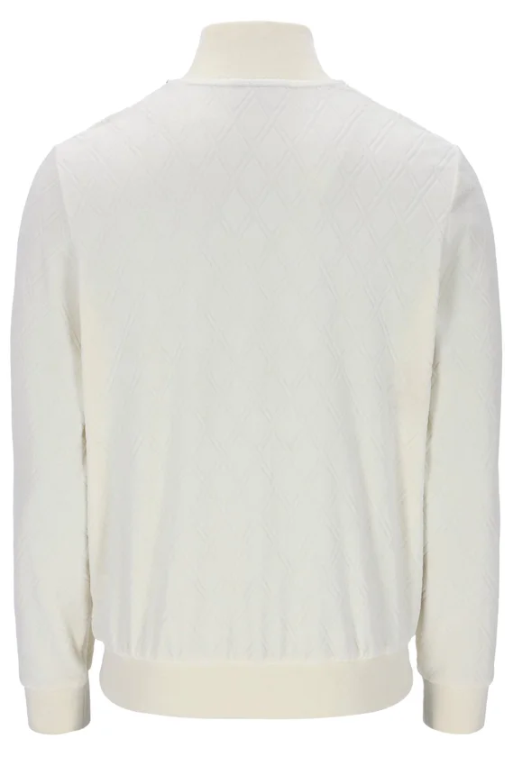 Chaqueta Hanay con relieve de rombos en color leche de coco