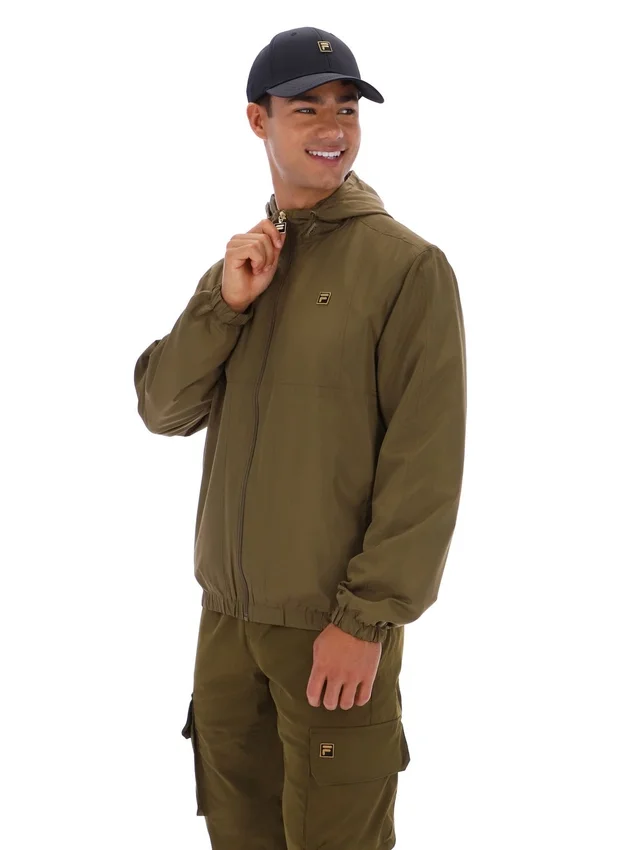 Chaqueta Ian con cremallera completa en verde oliva oscuro