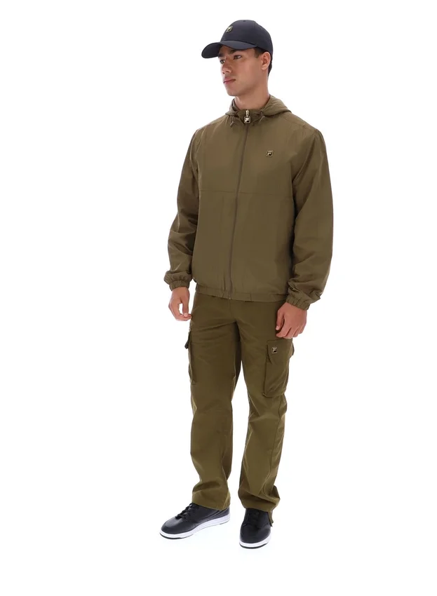 Chaqueta Ian con cremallera completa en verde oliva oscuro