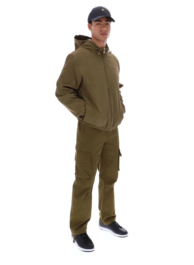 Chaqueta Ian con cremallera completa en verde oliva oscuro