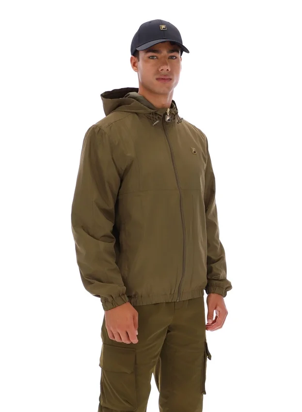 Chaqueta Ian con cremallera completa en verde oliva oscuro