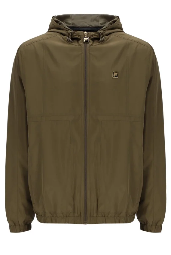 Chaqueta Ian con cremallera completa en verde oliva oscuro