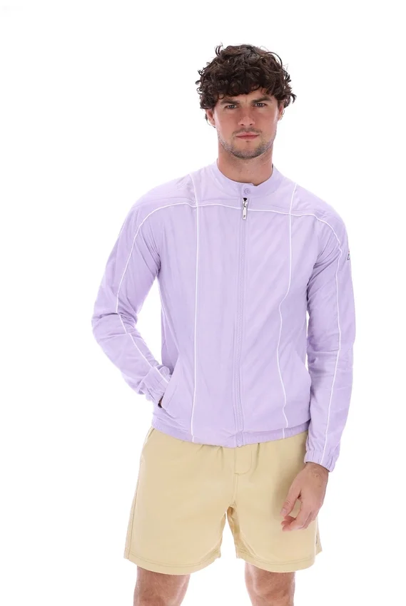 Chaqueta motera icónica Terrinda en lila pastel