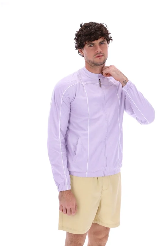Chaqueta motera icónica Terrinda en lila pastel