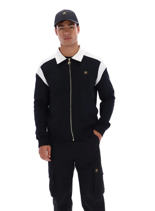 Chaqueta negra Morton con cremallera completa y paneles en contraste