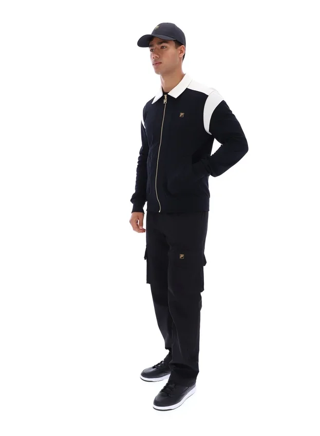Chaqueta negra Morton con cremallera completa y paneles en contraste
