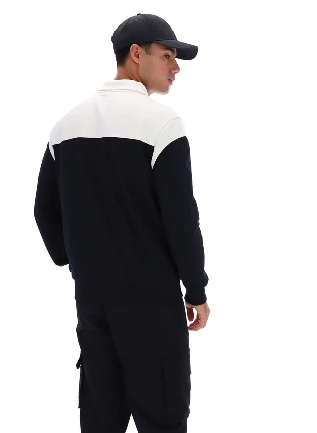 Chaqueta negra Morton con cremallera completa y paneles en contraste