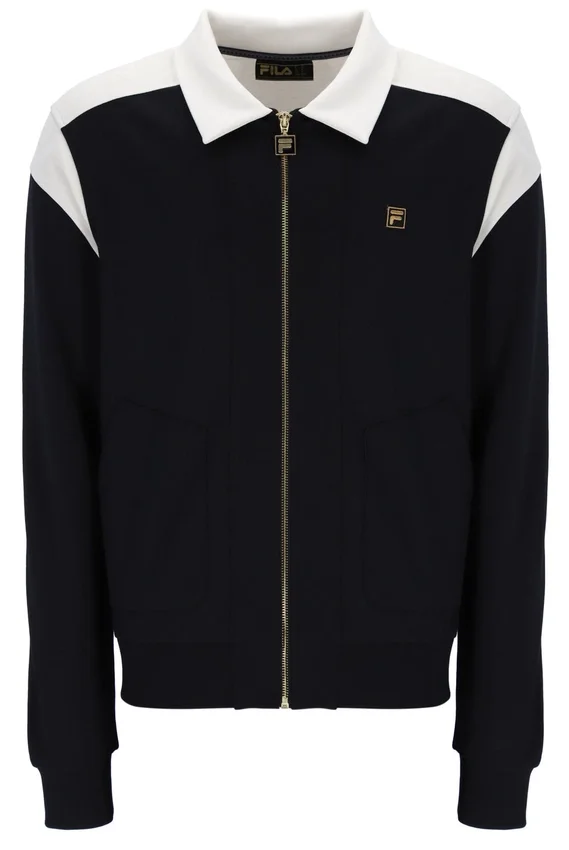 Chaqueta negra Morton con cremallera completa y paneles en contraste
