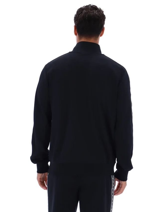 Chaqueta negra «Roman» con cremallera completa y detalles de cinta