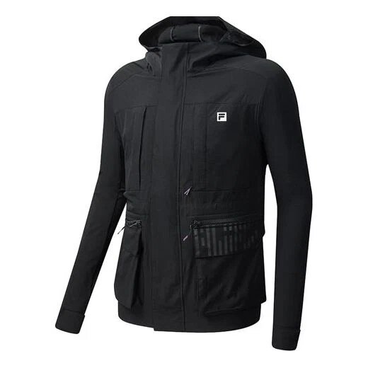 Chaqueta tipo cargo con cremallera de Athletics, negra