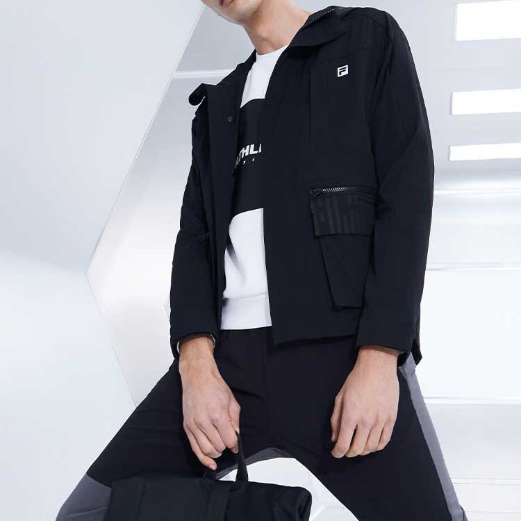 Chaqueta tipo cargo con cremallera de Athletics, negra