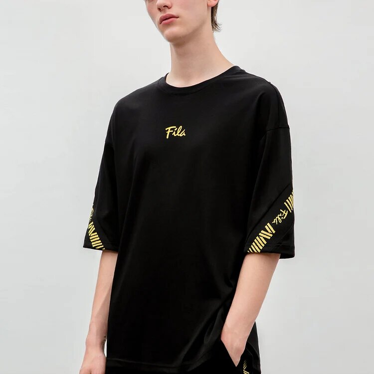 Estilo de pareja de pantalones cortos holgados, negro