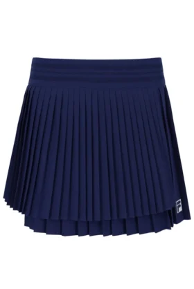 Falda de tenis plisada cruzada para mujer en azul marino