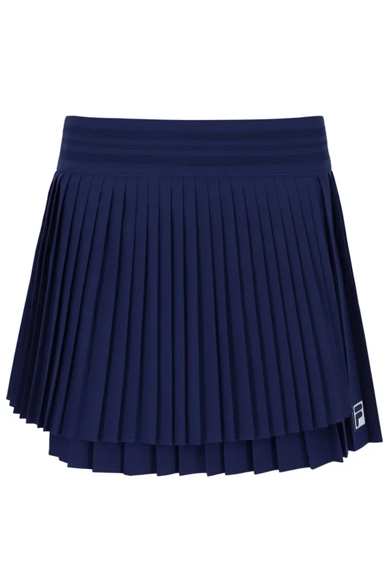 Falda de tenis plisada cruzada para mujer en azul marino