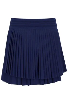 Falda de tenis plisada cruzada para mujer en azul marino