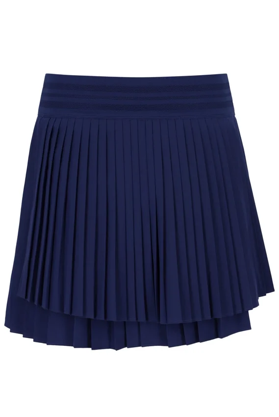 Falda de tenis plisada cruzada para mujer en azul marino