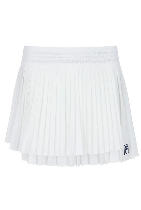 Falda de tenis plisada cruzada para mujer en blanco roto