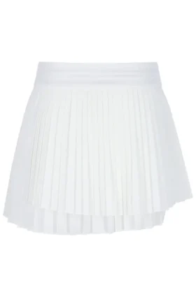 Falda de tenis plisada cruzada para mujer en blanco roto