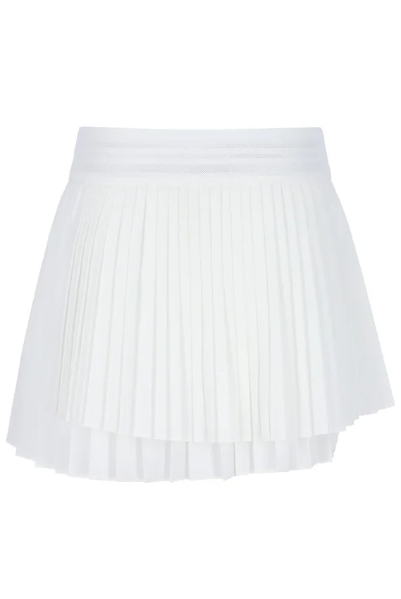 Falda de tenis plisada cruzada para mujer en blanco roto