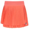 Falda de tenis plisada cruzada para mujer en naranja neón