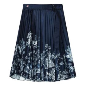 Falda larga casual «Navy White»