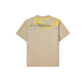 Fila x 3.1 Phillip Lim: Camiseta deportiva de manga corta, cuello redondo, transpirable y con bolsillo con estampado del logotipo para hombre, color marrón