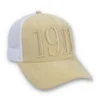 Gorra clásica beige Hazza Large 1911 con parte trasera de malla bordada
